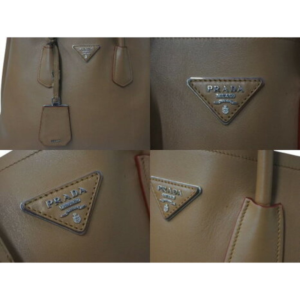 Prada Bag Two Brown Calfskin Triangular Leather R… - image 5
